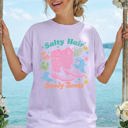 Small Orchid Light Purple Salty Hair, Sandy Boots, Cowboy Beach Ready Vacation Sunshine Summer Fun Comfort Colors Tee