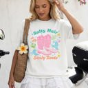 XXL White Salty Hair, Sandy Boots, Cowboy Beach Ready Vacation Sunshine Summer Fun Comfort Colors Tee