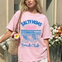 XL Blossom Light Pink Salty Moms Beach Club Beach Ready Vacation Sunshine Summer Fun Comfort Colors Tee