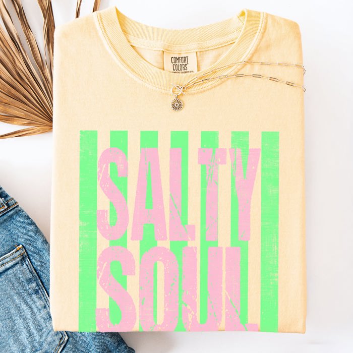 Salty Soul Beach Club Beach Ready Vacation Sunshine Summer Fun Comfort Colors Tee