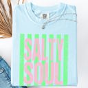 Small Chambray Baby Blue Salty Soul Beach Club Beach Ready Vacation Sunshine Summer Fun Comfort Colors Tee