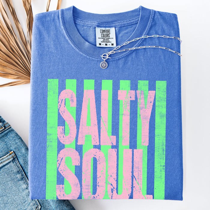 Salty Soul Beach Club Beach Ready Vacation Sunshine Summer Fun Comfort Colors Tee