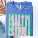 Large Flo Blue Salty Soul Beach Club Beach Ready Vacation Sunshine Summer Fun Comfort Colors Tee