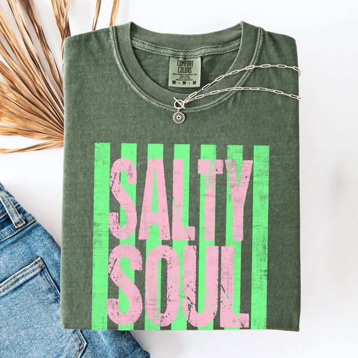 Salty Soul Beach Club Beach Ready Vacation Sunshine Summer Fun Comfort Colors Tee