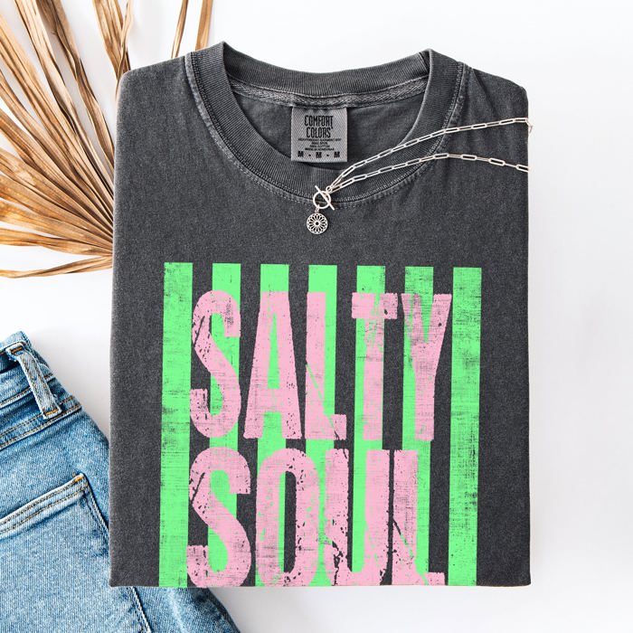 Salty Soul Beach Club Beach Ready Vacation Sunshine Summer Fun Comfort Colors Tee
