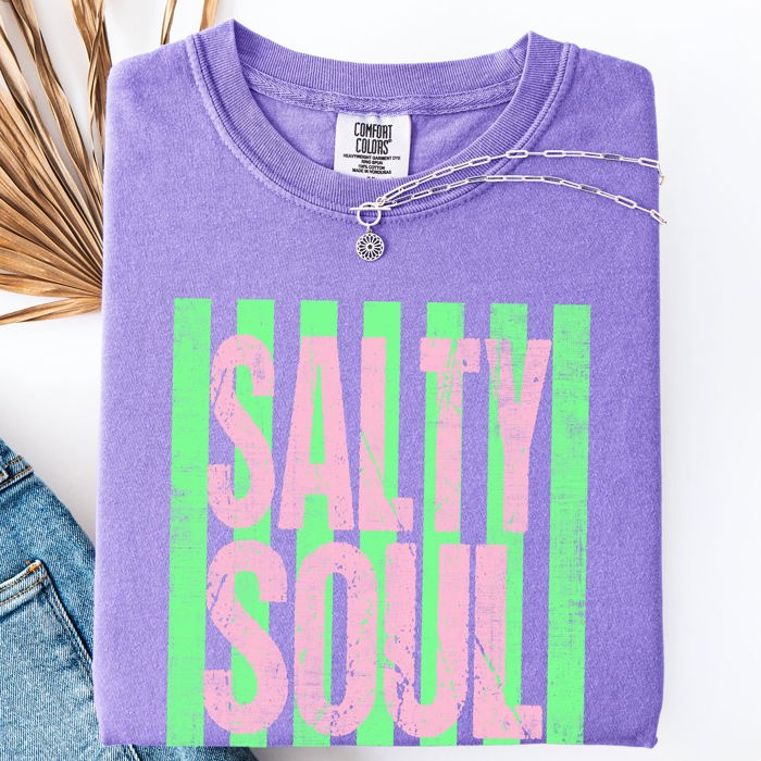 Salty Soul Beach Club Beach Ready Vacation Sunshine Summer Fun Comfort Colors Tee