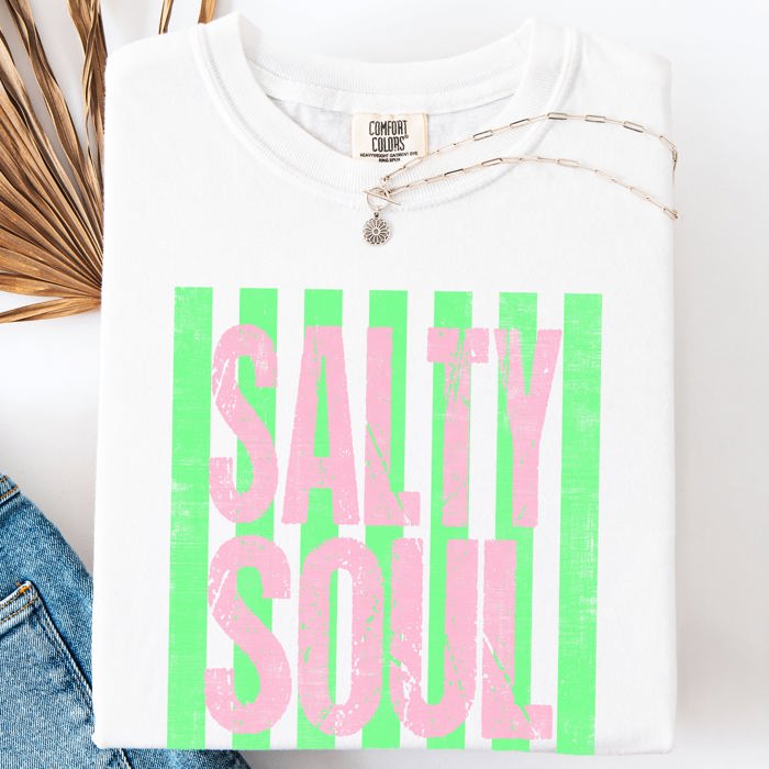 Salty Soul Beach Club Beach Ready Vacation Sunshine Summer Fun Comfort Colors Tee