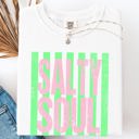 XL White Salty Soul Beach Club Beach Ready Vacation Sunshine Summer Fun Comfort Colors Tee