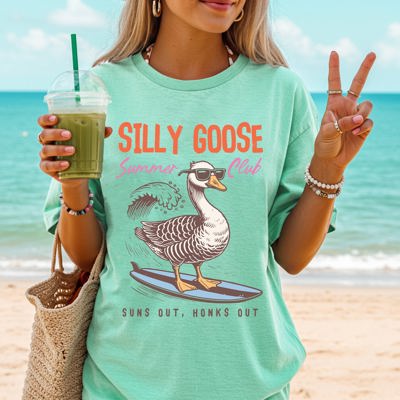 Silly Goose Summer Club Beach Ready Vacation Sunshine Summer Fun Comfort Colors Tee