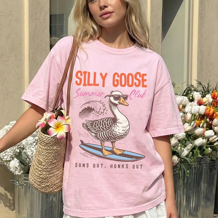 Silly Goose Summer Club Beach Ready Vacation Sunshine Summer Fun Comfort Colors Tee