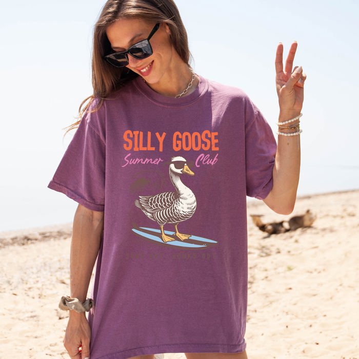 Silly Goose Summer Club Beach Ready Vacation Sunshine Summer Fun Comfort Colors Tee