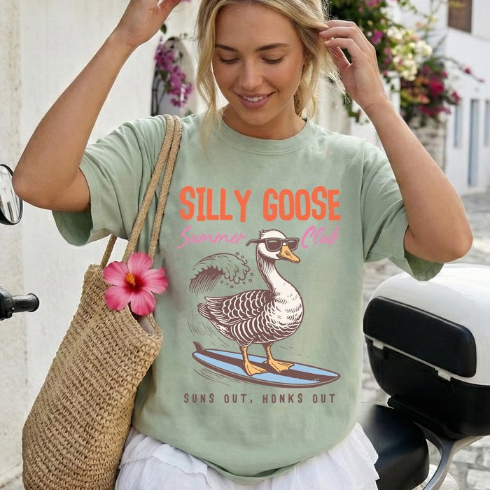 Silly Goose Summer Club Beach Ready Vacation Sunshine Summer Fun Comfort Colors Tee