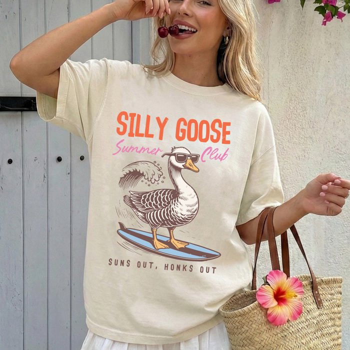 Silly Goose Summer Club Beach Ready Vacation Sunshine Summer Fun Comfort Colors Tee