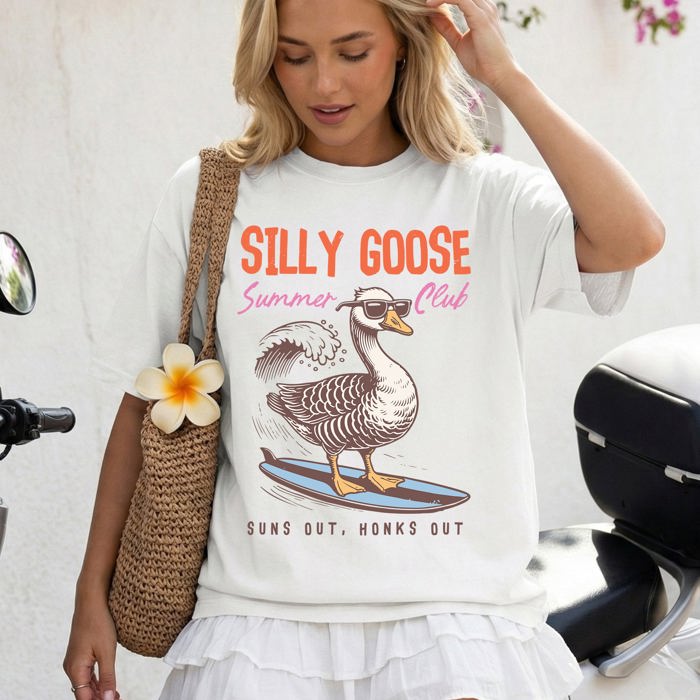 Silly Goose Summer Club Beach Ready Vacation Sunshine Summer Fun Comfort Colors Tee
