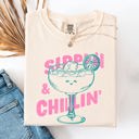  Sippin Chillin Margarita Beach Ready Vacation Sunshine Summer Fun Comfort Colors Tee