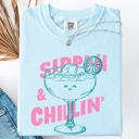Medium Chambray Baby Blue Sippin Chillin Margarita Beach Ready Vacation Sunshine Summer Fun Comfort Colors Tee
