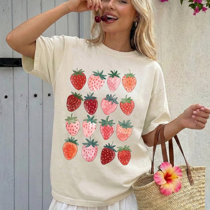 Strawberries Summer Festival Beach Ready Sweet Fruit Celebration Comfort Colors Tee