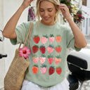 Small Bay Light Sage Strawberries Summer Festival Beach Ready Sweet Fruit Celebration Comfort Colors Tee