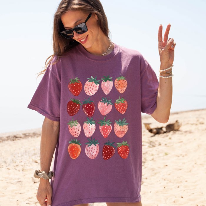Strawberries Summer Festival Beach Ready Sweet Fruit Celebration Comfort Colors Tee