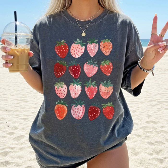 Strawberries Summer Festival Beach Ready Sweet Fruit Celebration Comfort Colors Tee