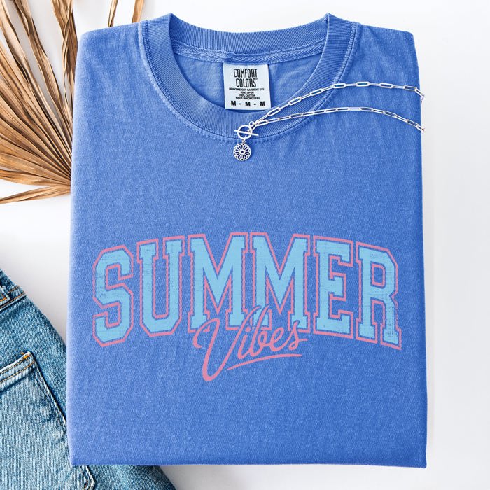 Summer Vibes Beach Ready Vacation Sunshine Summer Fun All Day Comfort Colors Tee