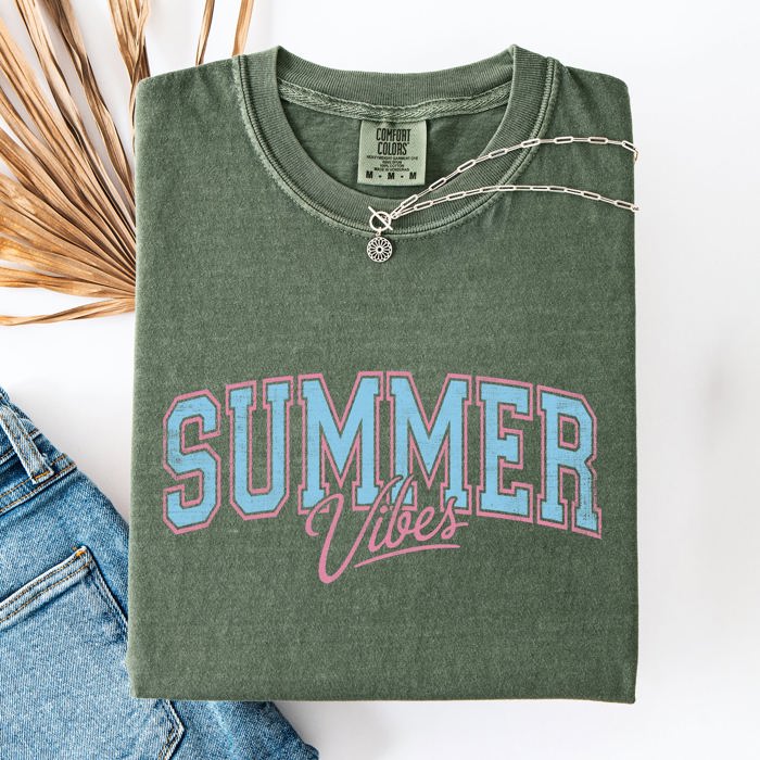 Summer Vibes Beach Ready Vacation Sunshine Summer Fun All Day Comfort Colors Tee