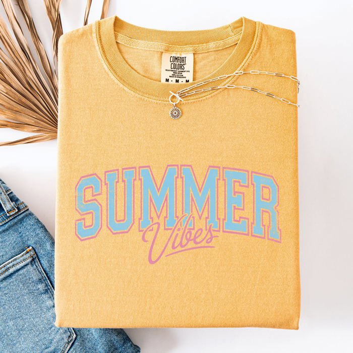 Summer Vibes Beach Ready Vacation Sunshine Summer Fun All Day Comfort Colors Tee
