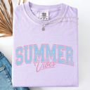 Large Orchid Light Purple Summer Vibes Beach Ready Vacation Sunshine Summer Fun All Day Comfort Colors Tee