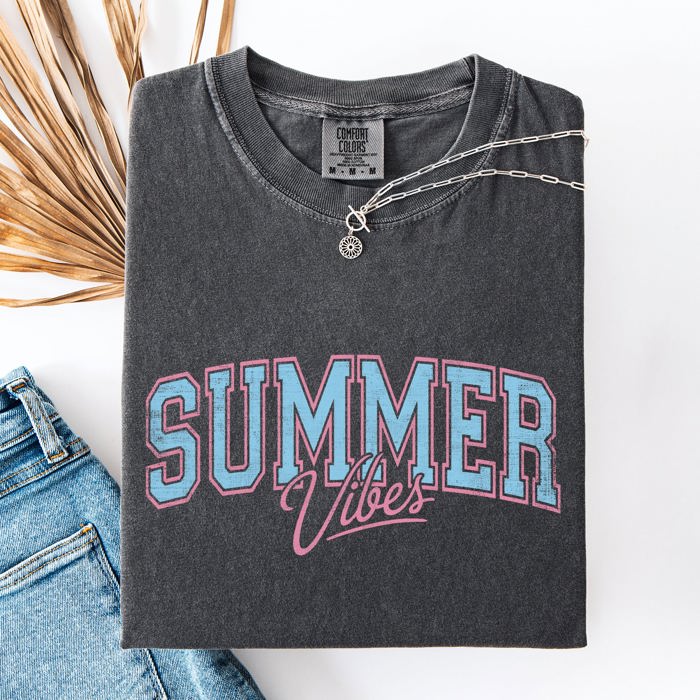 Summer Vibes Beach Ready Vacation Sunshine Summer Fun All Day Comfort Colors Tee