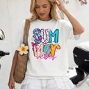 XXXL White Summer Vibes Colorful Beach Ready Vacation Sunshine Summer Fun Comfort Colors Tee