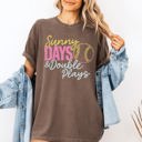 XXXL Espresso Brown Sunny Days And Double Plays Baseball Mom Life Graphic Print Design Comfort Colors Tee