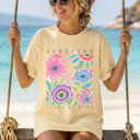 Medium Butter Sunshine State Of Mind Beach Vibes Flowers Colorful Summer Tropical Comfort Colors Tee