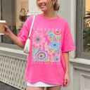 Medium Crunchberry Pink Sunshine State Of Mind Beach Vibes Flowers Colorful Summer Tropical Comfort Colors Tee