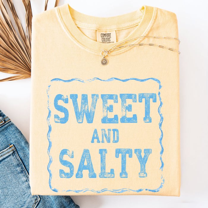 Sweet And Salty Sassy Beach Ready Vacation Sunshine Summer Fun Comfort Colors Tee