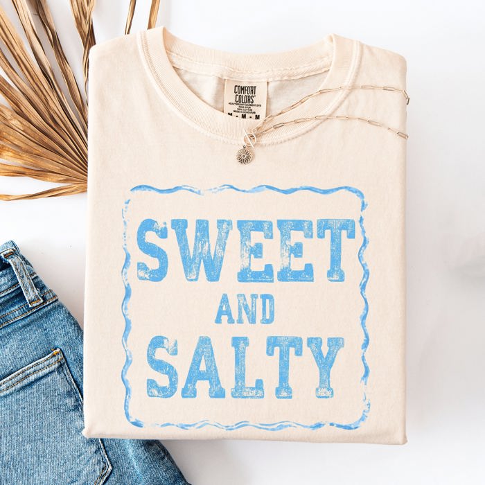 Sweet And Salty Sassy Beach Ready Vacation Sunshine Summer Fun Comfort Colors Tee