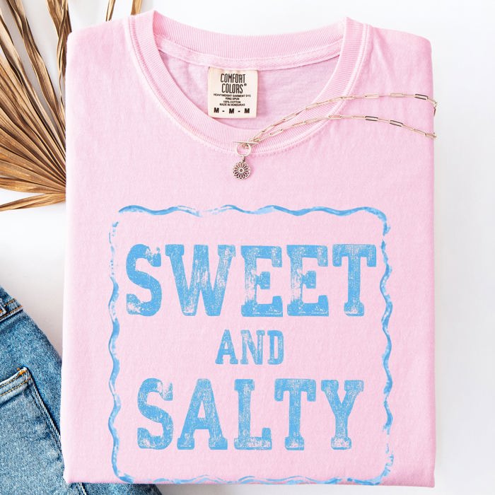 Sweet And Salty Sassy Beach Ready Vacation Sunshine Summer Fun Comfort Colors Tee