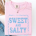 Medium Blossom Light Pink Sweet And Salty Sassy Beach Ready Vacation Sunshine Summer Fun Comfort Colors Tee