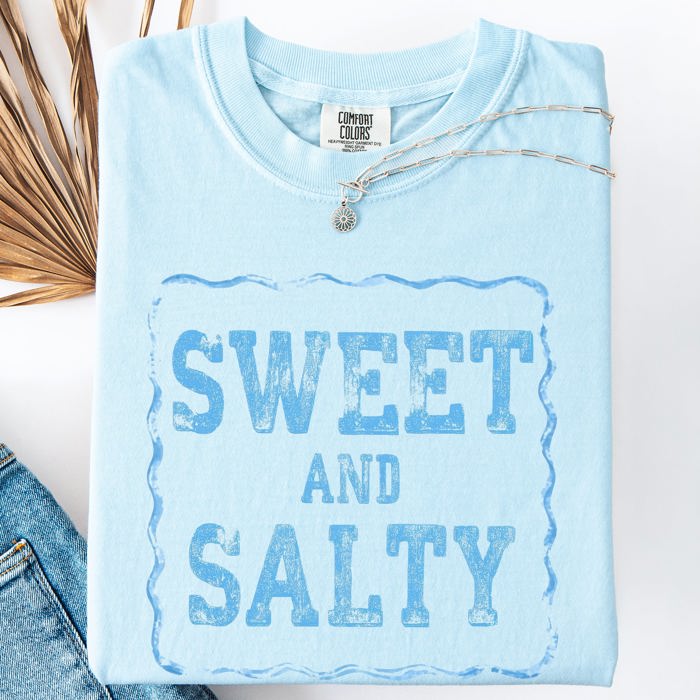 Sweet And Salty Sassy Beach Ready Vacation Sunshine Summer Fun Comfort Colors Tee