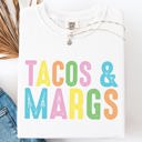 Large White Tacos And Margs Margaritas Fun Party Beach Vibes Edition Graphic Comfort Colors Tee