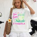 Large White Tan Lines And Tequila Margarita Beach Ready Vacation Sunshine Summer Fun Comfort Colors Tee