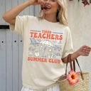 XL Ivory Cream Tired Teachers Summer Club Beach Ready Vacation Sunshine Summer Fun Comfort Colors Tee