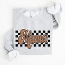 XL Ash Light Gray Mama Retro Checkered Soft Fleece Inside Vintage Style Everyday Comfort Sweatshirt