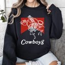 Large Black Cowboy Killer Skeleton Horse Cowgirl Western Graphic Limited Edition Premium Sweatshirt