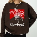 Medium Dark Chocolate Brown Cowboy Killer Skeleton Horse Cowgirl Western Graphic Limited Edition Premium Sweatshirt