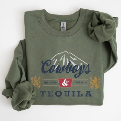 Cowboys And Tequila Retro Beer Vintage Cowboy Wild West Cozy Graphic Vintage Edition Sweatshirt