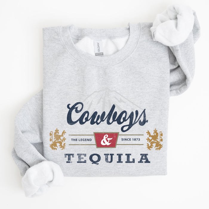 Cowboys And Tequila Retro Beer Vintage Cowboy Wild West Cozy Graphic Vintage Edition Sweatshirt