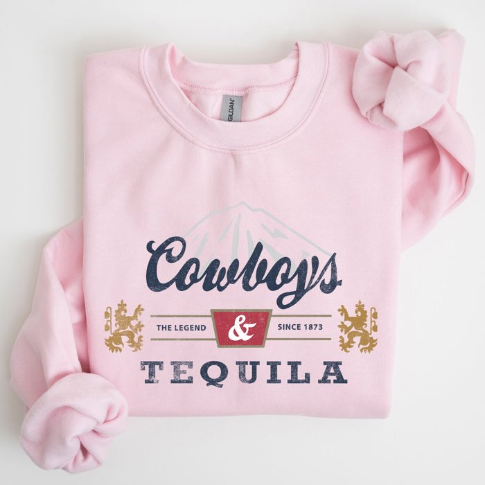 Cowboys And Tequila Retro Beer Vintage Cowboy Wild West Cozy Graphic Vintage Edition Sweatshirt