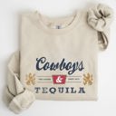 Large Sand Cowboys And Tequila Retro Beer Vintage Cowboy Wild West Cozy Graphic Vintage Edition Sweatshirt