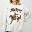 Medium Ash Light Gray Rugged Cowboys Bronco Rider Western Horse Graphic Vintage Heritage Edition Sweatshirt