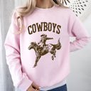 Medium Light Pink Rugged Cowboys Bronco Rider Western Horse Graphic Vintage Heritage Edition Sweatshirt